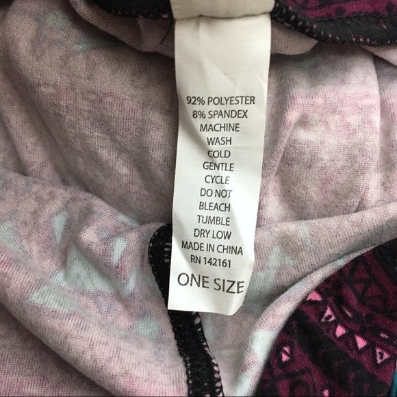 LULAROE Leggings OS One Size Southwestern Tribal Aztec Purple Blue Black Stretch - Picture 7 of 9